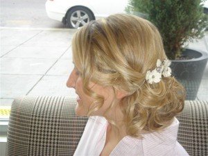 Loose Lower Chignon with Flowers